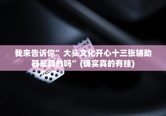 我来告诉你”大头文化开心十三张辅助器是真的吗”(确实真的有挂)